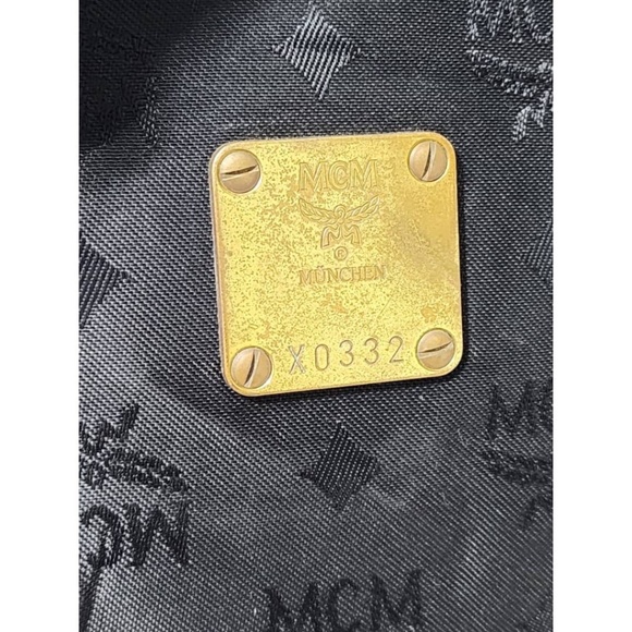 Authentic MCM Vintage Visetos Nylon Shopping Tote Bag Black - Picture 10 of 15